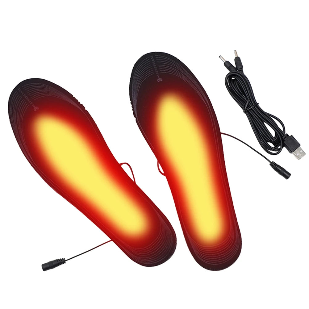 Unisex Electric Footwear Warmer Adjustable Temperature USB Heated Insoles Outdoor
