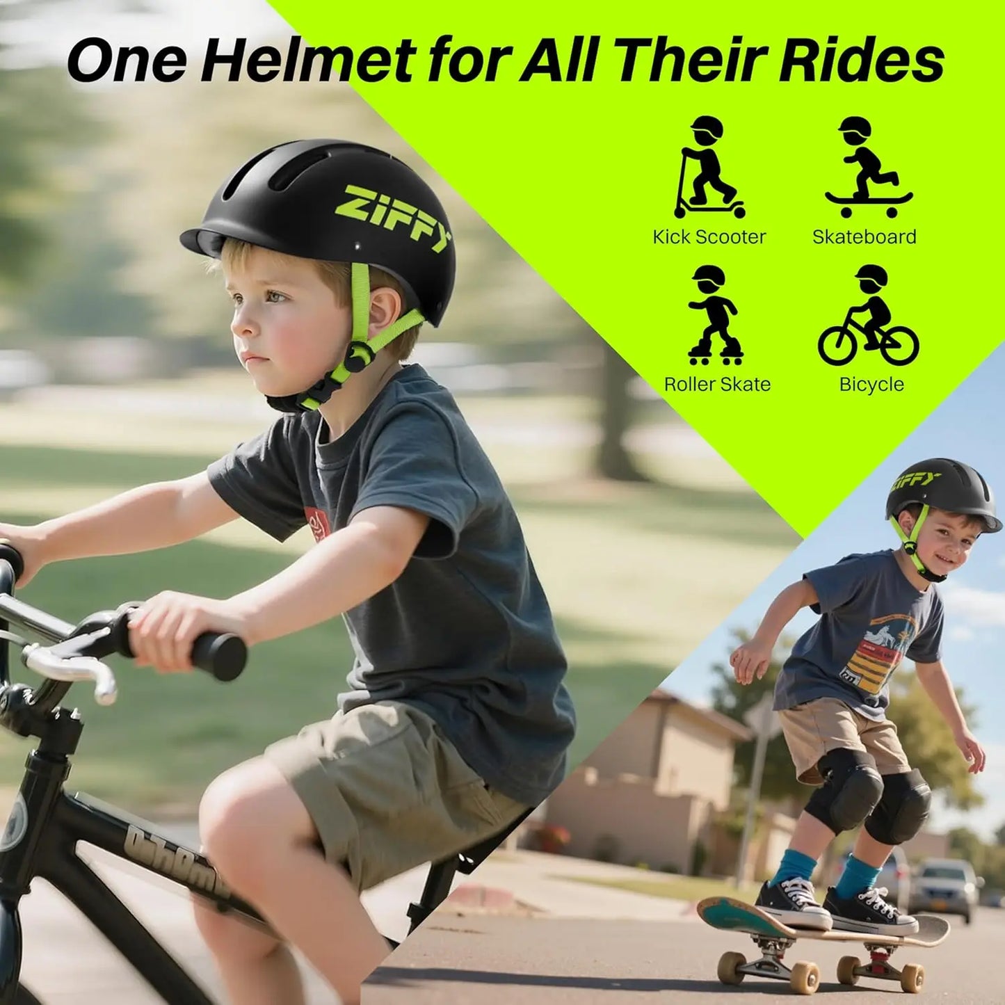 JOYFY Kids/Toddler Bike Helmet Adjustable Safety Certified Scooter Helmet for Boys Girls with Washable Inner Lining