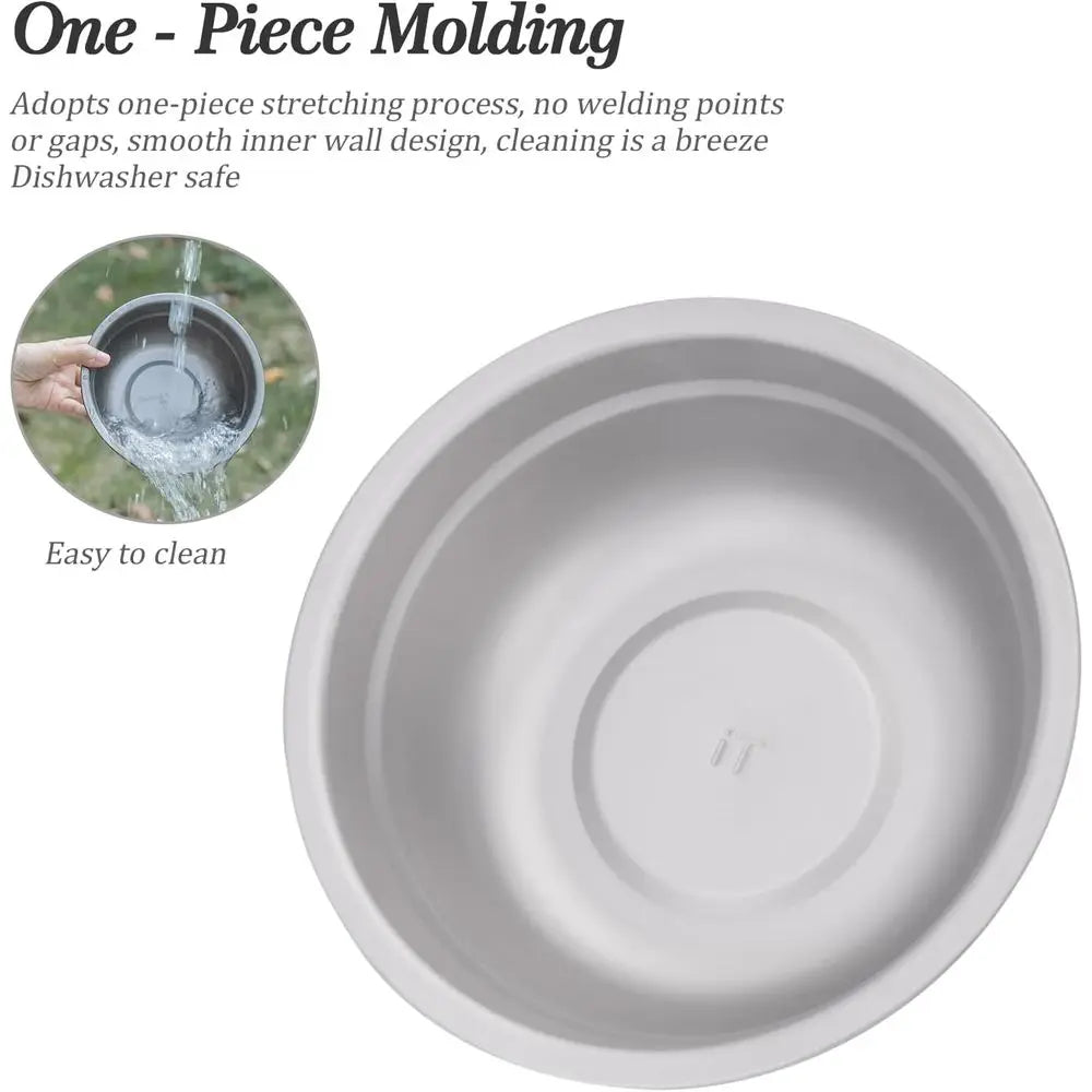 Titanium Camping Plate Bowl Set Stackable Ultralight Dinnerware