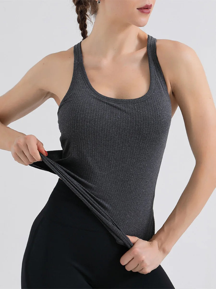 Women's Sleeveless Yoga Tank Top Quick Dry Fitness Shirt