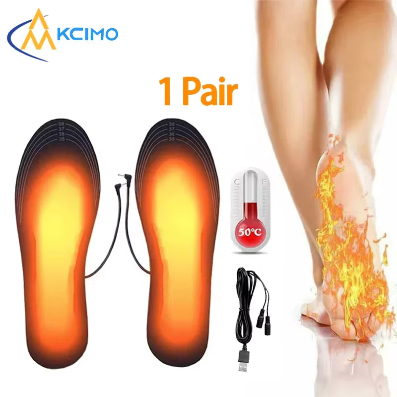 Unisex Electric Footwear Warmer Adjustable Temperature USB Heated Insoles Outdoor