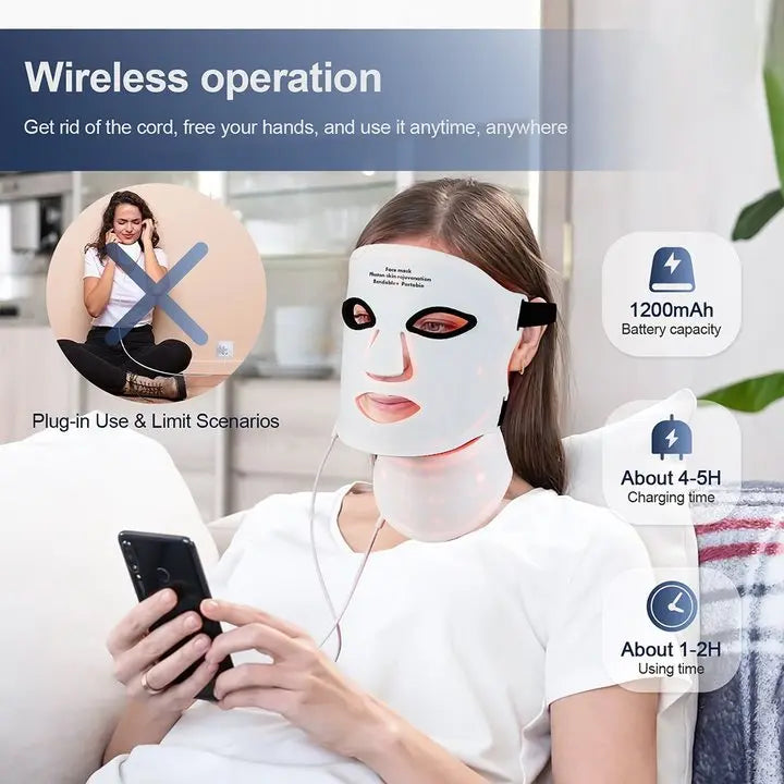 Foreverlily Silicone LED Mask For Neck And Face Photon Therapy