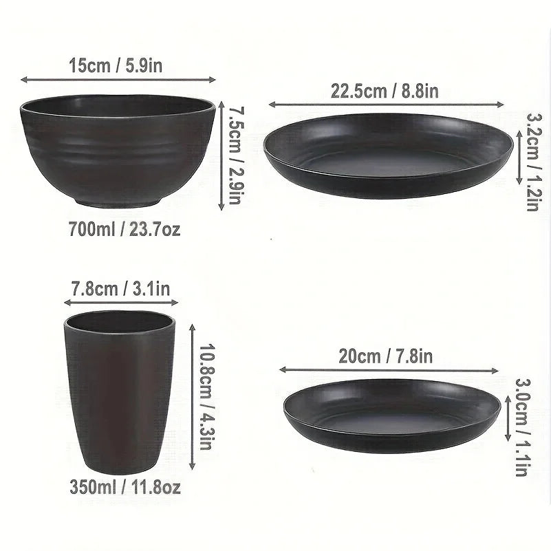 Premium Elegant Multifunctional AllInOne Dinnerware Set Plates Bowls Cups HomeKitchen