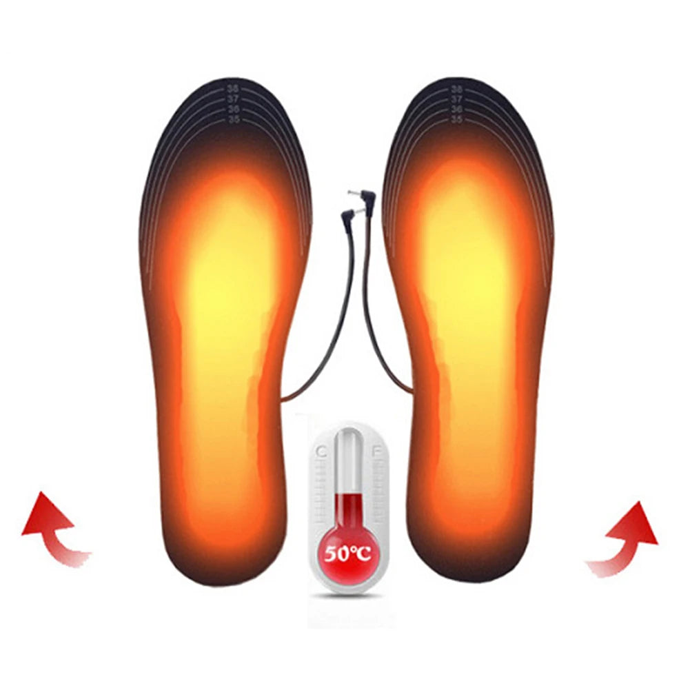 Unisex Electric Footwear Warmer Adjustable Temperature USB Heated Insoles Outdoor