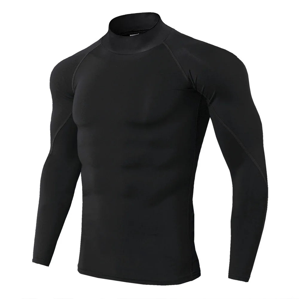 Men Quick Dry Sport T Shirt Long Sleeve Compression Top For Gym Running Performance