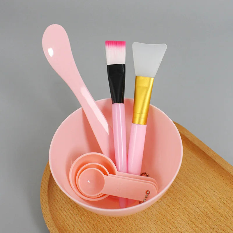 Face Mask Mixing Bowl Set, 7 In 1 DIY Facemask  Facial Mask Bowl Stick Spatula Silicone Soft Face Brushes Spoons facial massager